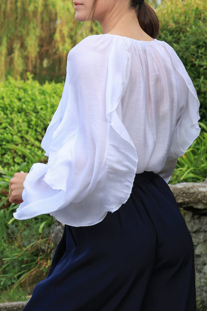 Blouse Eloïse - volants blanc
