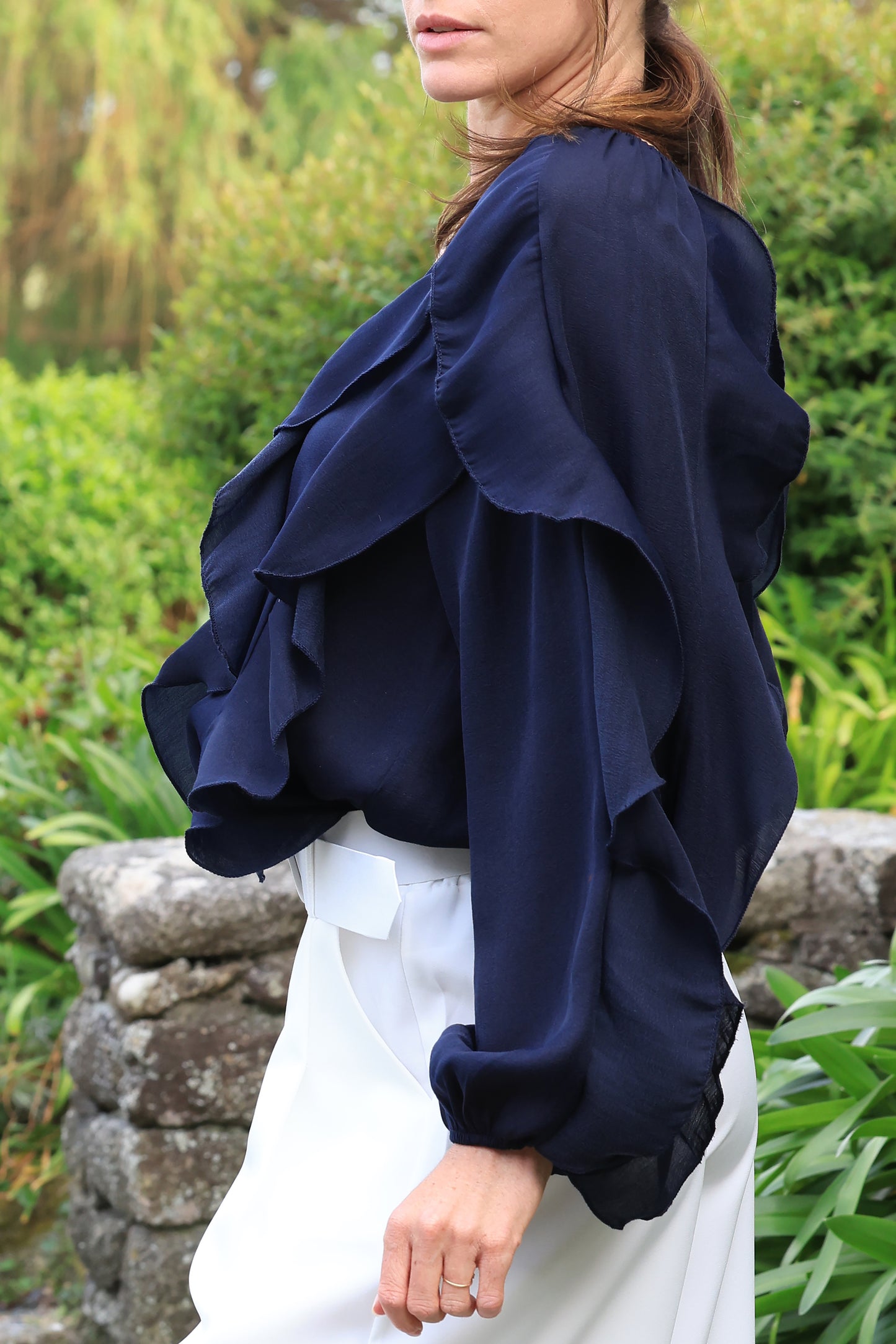Blouse Eloïse - volants marin