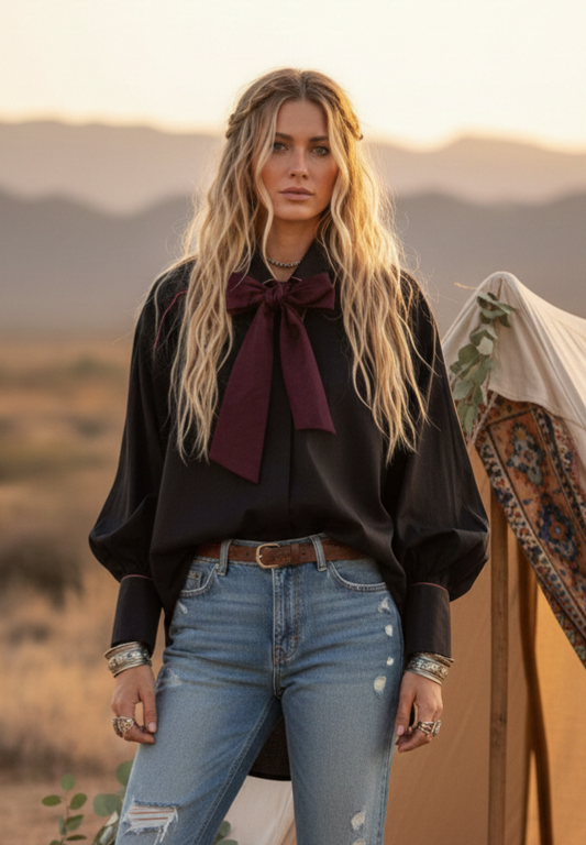  Chemise Pénélope oversize taille unique avec ruban à nouer - 100% coton - Albano's