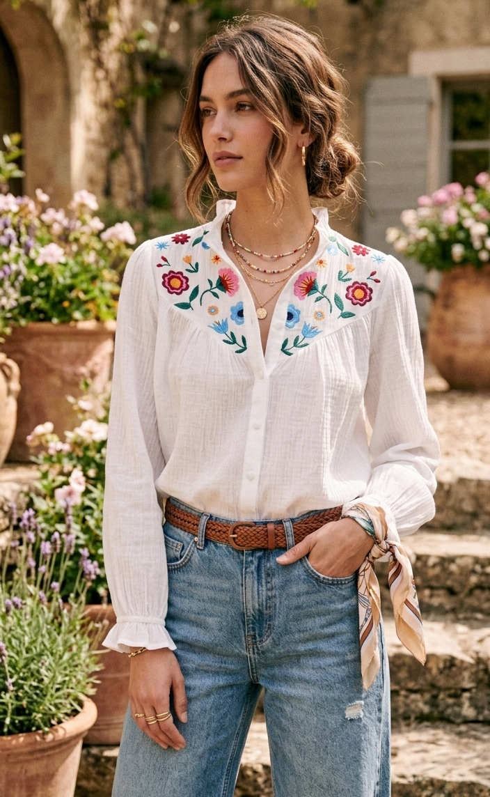 Blouse Noéline 100% coton - style bohème chic léger - It Hippie
