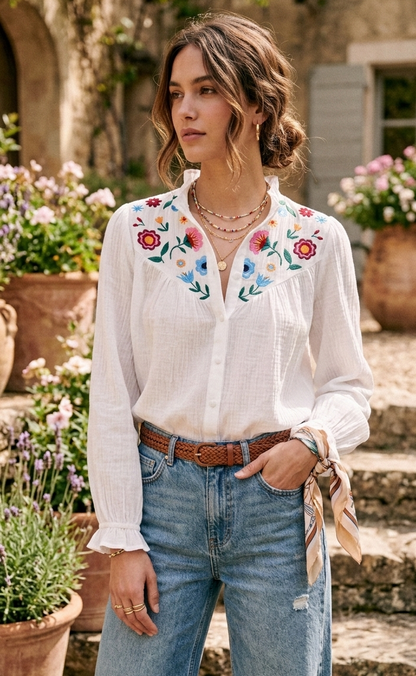 Blouse Noéline 100% coton - style bohème chic léger - It Hippie
