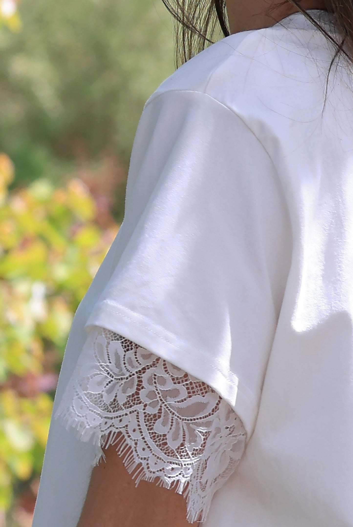 T-shirt Eden - Dos ouvert dentelle blanche