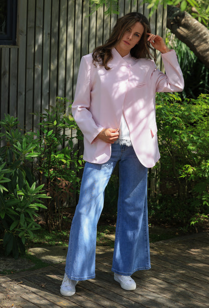 Veste Lou - asymétrie rose