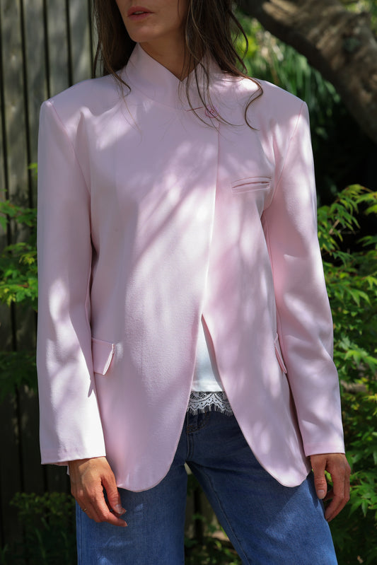 Veste Lou - asymétrie rose