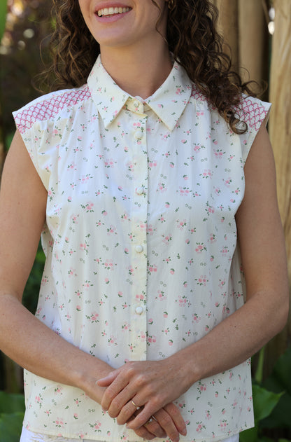 Chemise Clarisse - Liberty crème et rose