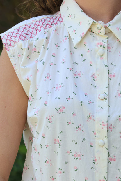 Chemise Clarisse - Liberty crème et rose