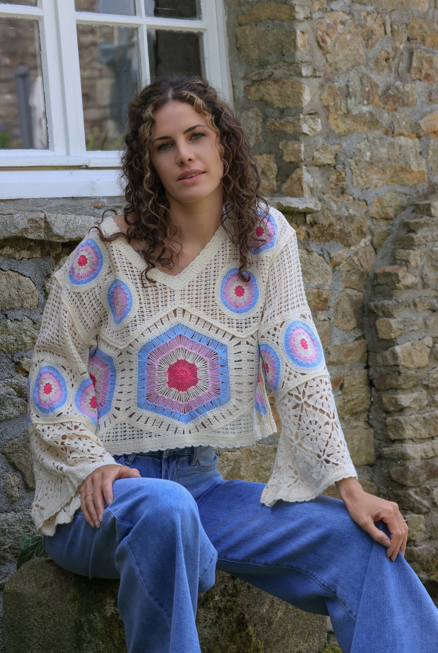 Top Rose - crochet bohème