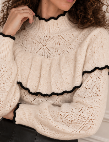 Pull Annabelle - ivoire et noir