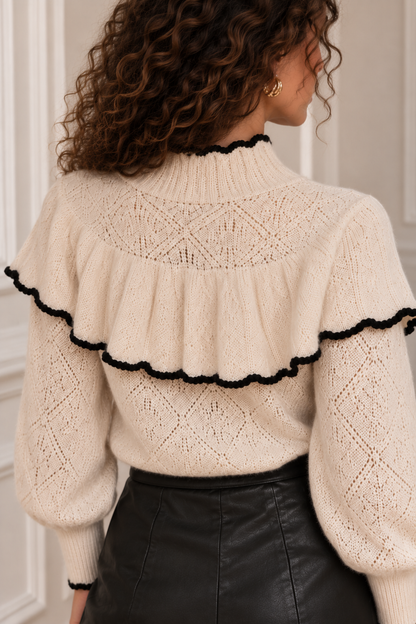 Pull Annabelle - ivoire et noir