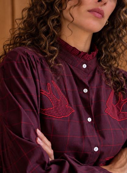 Chemise Camille - bordeaux