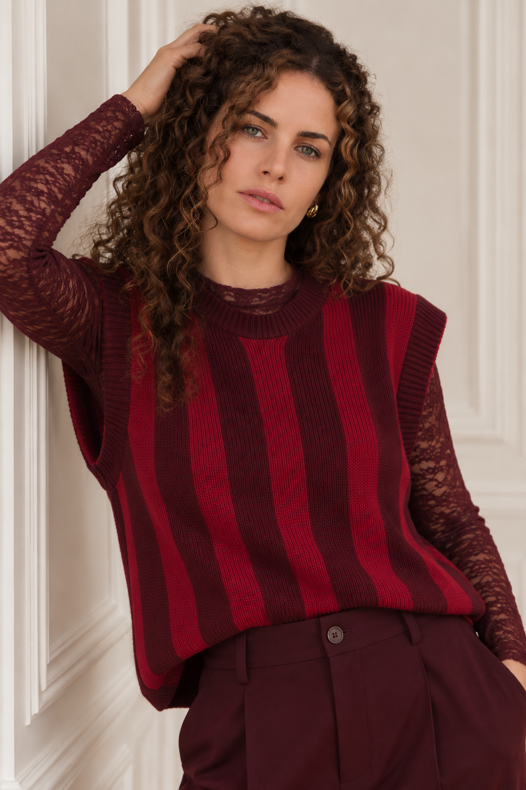 Gilet Rebecca - bordeaux & prune
