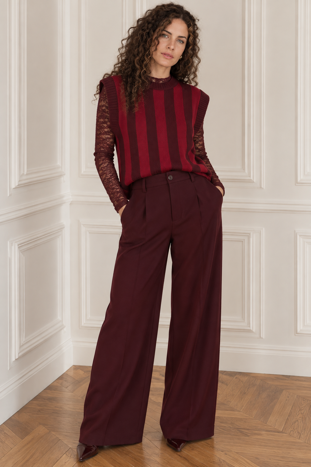Gilet Rebecca - bordeaux & prune