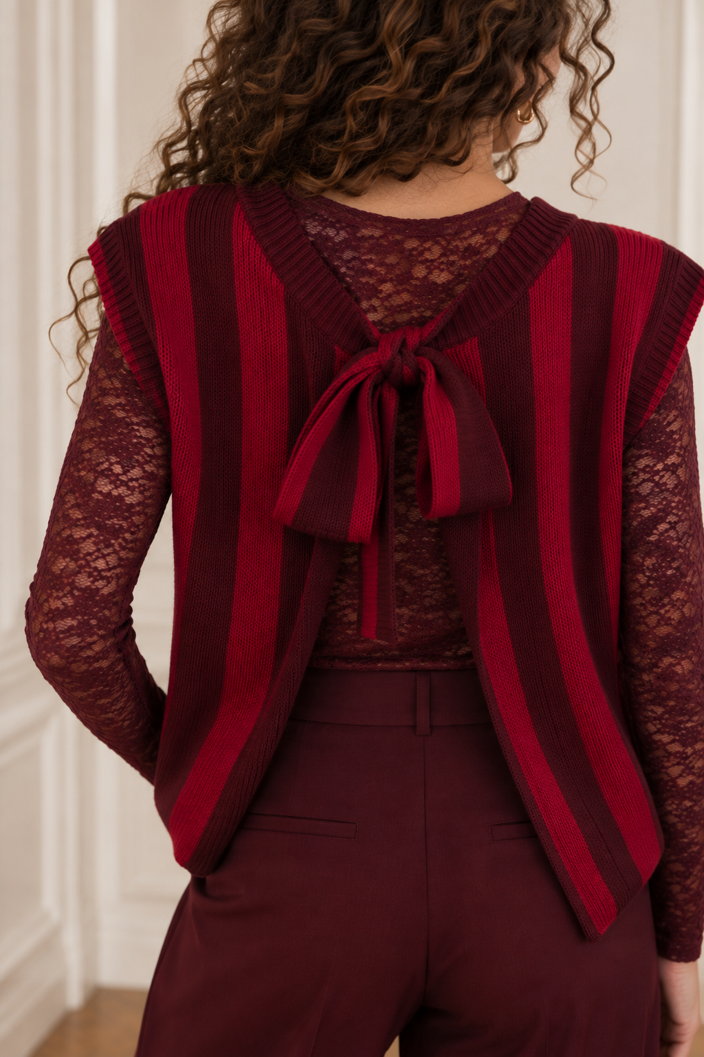 Gilet Rebecca - bordeaux & prune