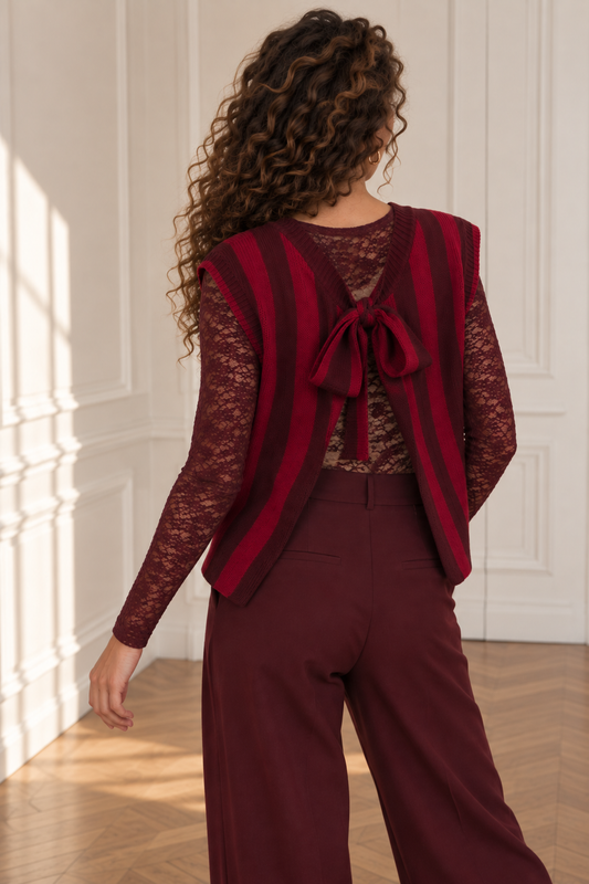 Gilet Rebecca - bordeaux & prune