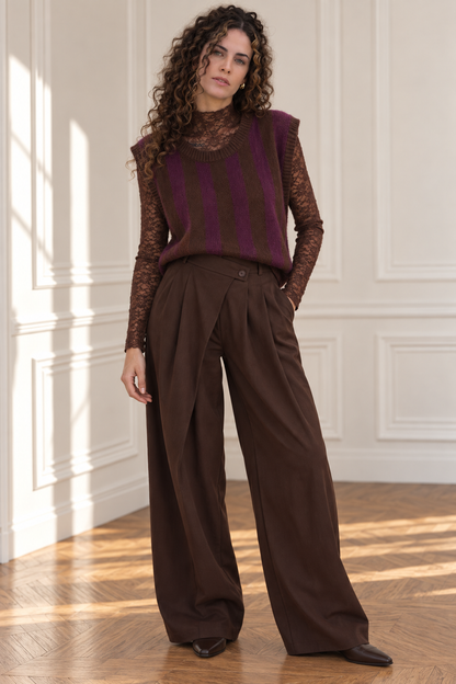 Gilet Rebecca - prune & choco