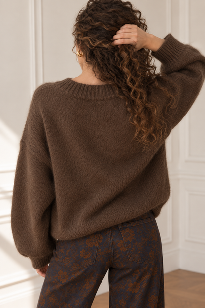 Pull Adèle - kid mohair choco