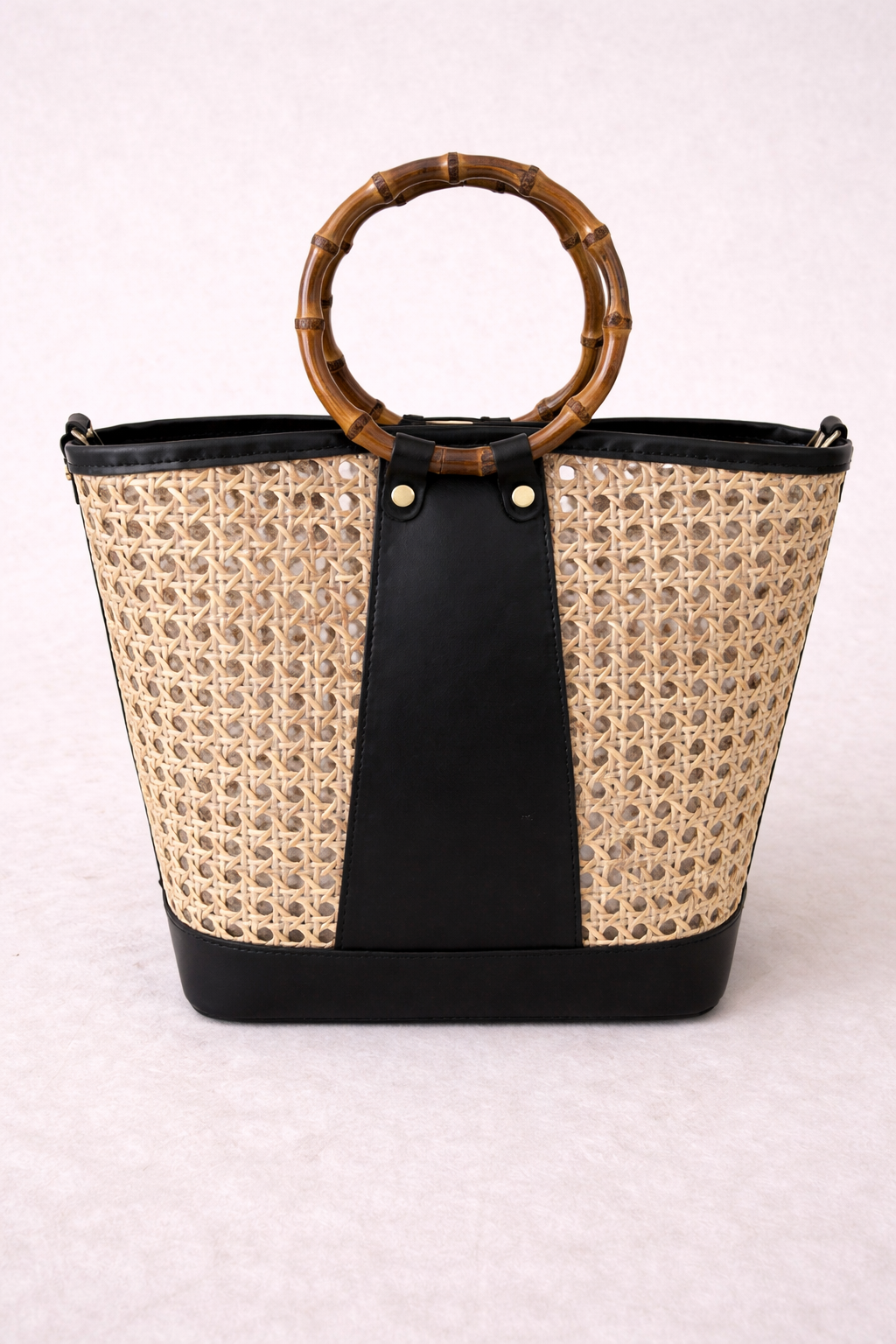 Sac Ophelia en bambou design unique, bandoulière incluse sophistiqué naturel