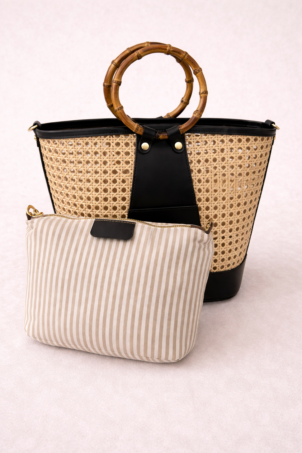 Pochette intérieure amovible tissu avec fermeture éclair du sac Ophelia, boutons latéraux