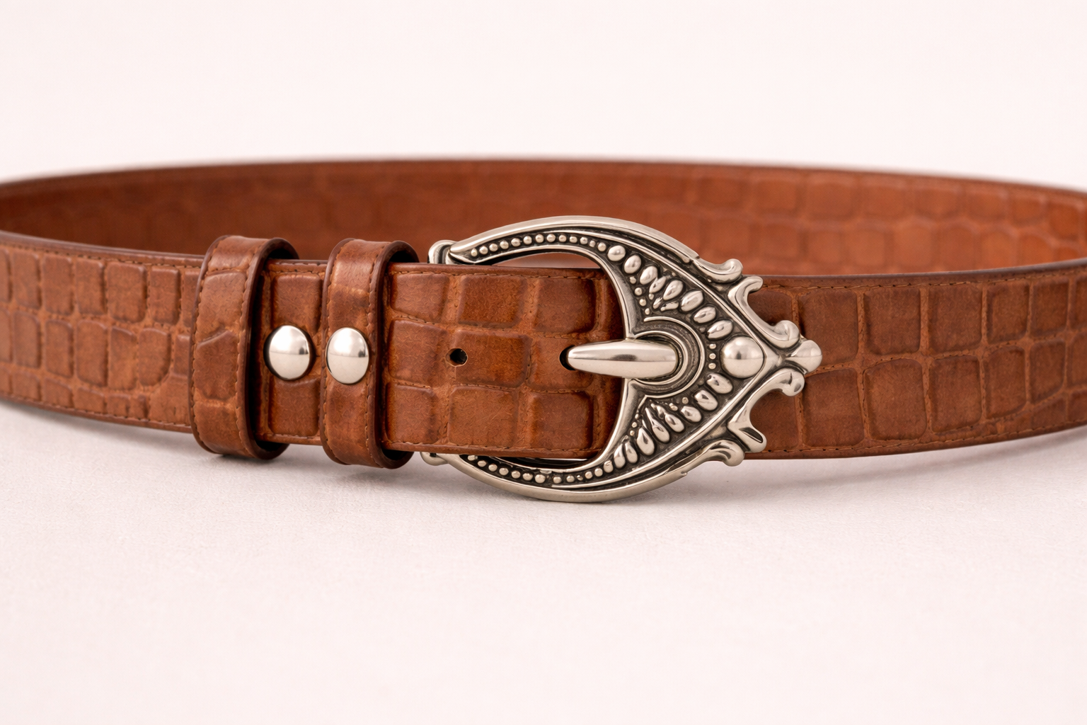  Ceinture EMIE style rock chic - Doubles boucles zamak et clous