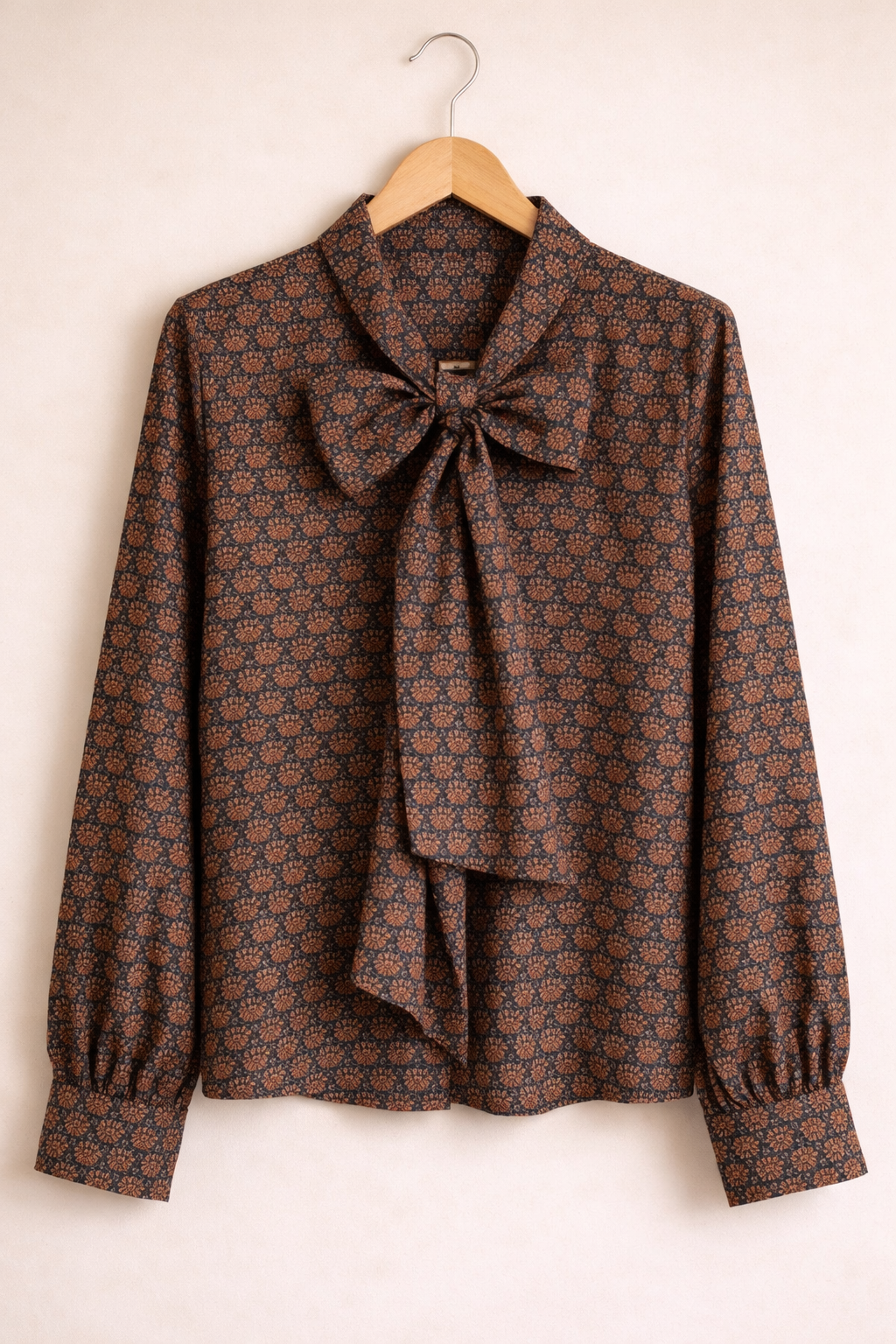  Vue d'ensemble blouse Isadora - 100% coton imprimé brun style romantique chic Lily Rose
