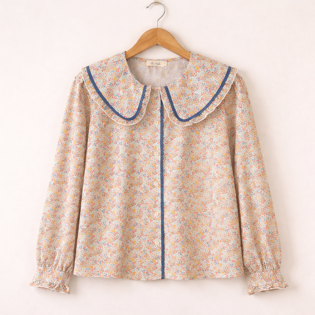  Chemisier Maeva motif liberty col Claudine festonné - Lili & Lala