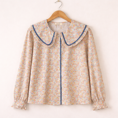  Chemisier Maeva motif liberty col Claudine festonné - Lili & Lala
